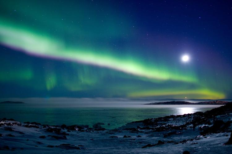 Aurora over water